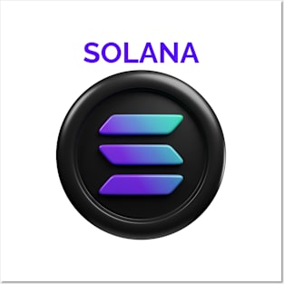 SOLANA 3d front view rendering cryptocurrency Posters and Art